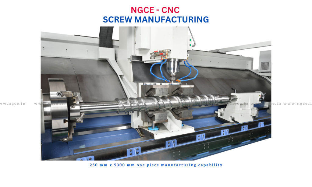 screw barrel manufacturing on CNC machine at NGCE India