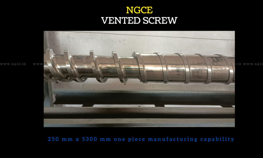 Vented Screw screw barrel manufacturing on CNC machine at NGCE India